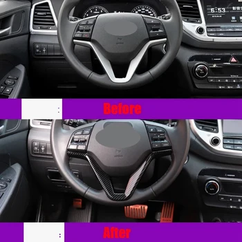 Аксессуары ABS для Hyundai Tucson 3Th 2015-2019 LHD Рулевое колесо автомобиля с блестками Внутренняя отделка