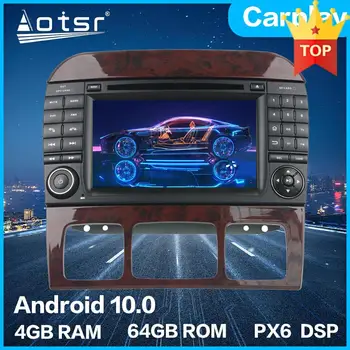 Для Mercedes Benz S-Class W220 S280 Android PX6 Автомобильный Мультимедийный DVD-плеер 64 ГБ Автоматическая GPS-Навигация Стерео радио DSP Carplay WIFI