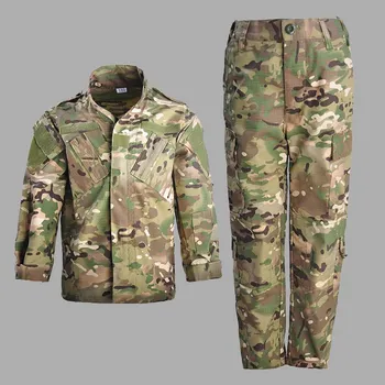 Камуфляжная одежда для детского летнего лагеря на открытом воздухе, обучение стрельбе из CS Airsoft, Тактическая военная форма, Рубашка, Брюки, Костюмы