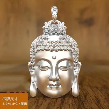 Кулон Будды с веревкой Будды, подвеска Татхагаты мужского и женского пола, 3D Голова Будды, Ожерелье со статуей Будды