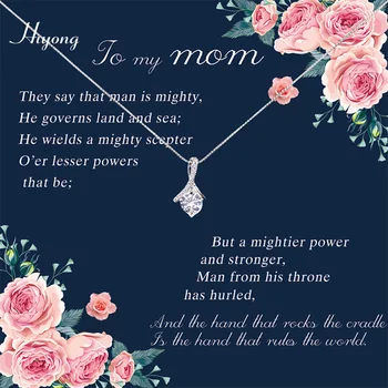 Ожерелье на День Матери, Посеребренный роскошный кулон, круглый циркон AAA, Высококачественное ожерелье с подвеской на День Матери, Ювелирный подарок